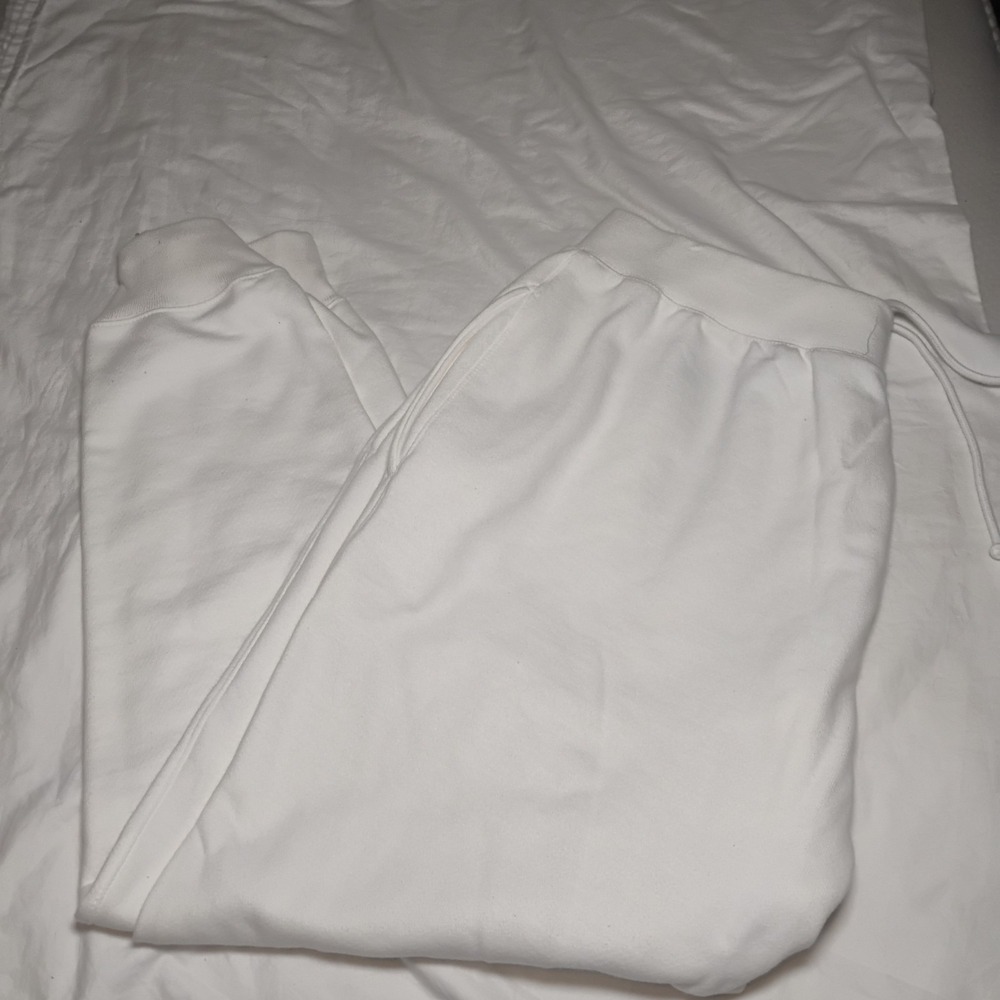 Champion Men's Reverse Weave Sweatpants White‎ 2X Pockets Drawstring Tapered Leg